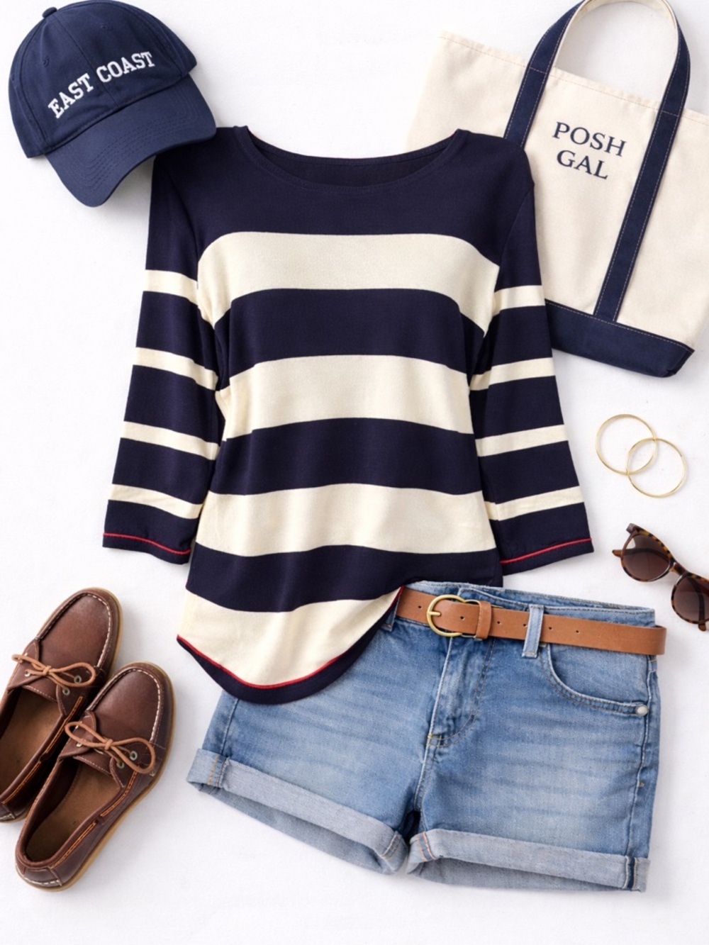 Talbots Classic Coastal Striped Sweater | Navy & Cream | Size M | Spring Perfect